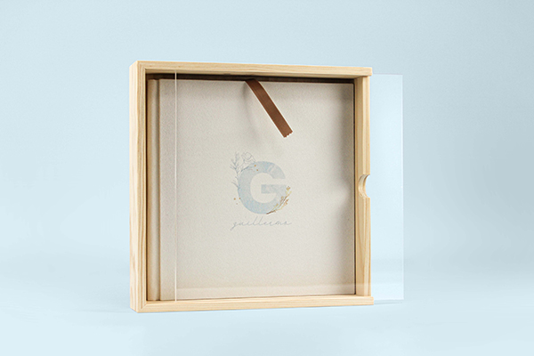 Caja de Madera Vista con Tapa de Metacrilato